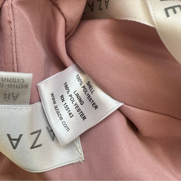 AZAZIE CHANEL Dress Dusty Rose Chiffon Floor Length Gown Prom Bridesmaid - Picture 7 of 10